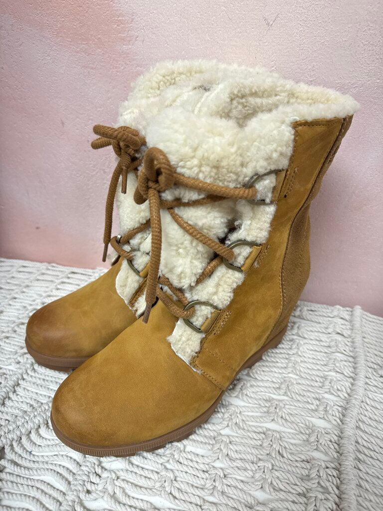 Sorel Tan Platform Wedge Boot