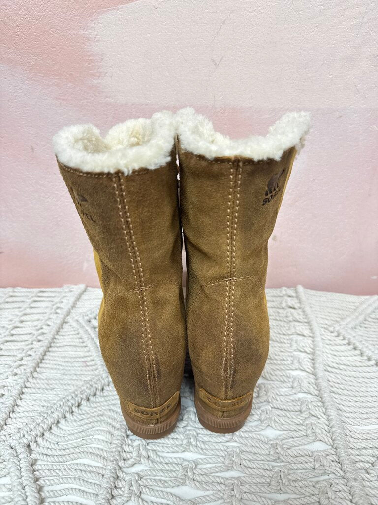 Sorel Tan Platform Wedge Boot