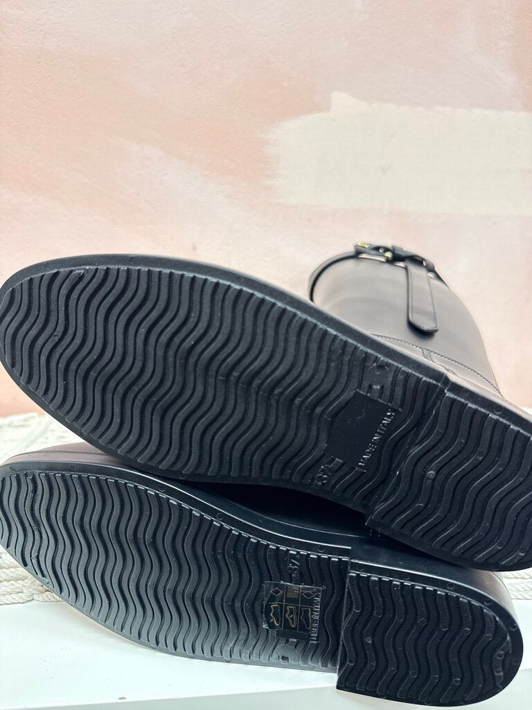 Burberry Black Rubber Equestrian Rain Boot NWT