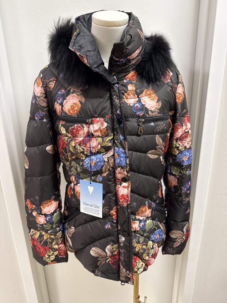 AFG Black Floral Down Parka