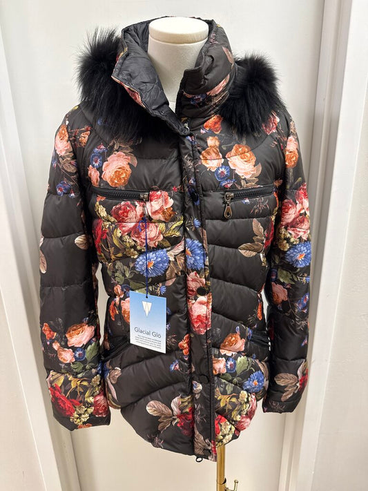 AFG Black Floral Down Parka
