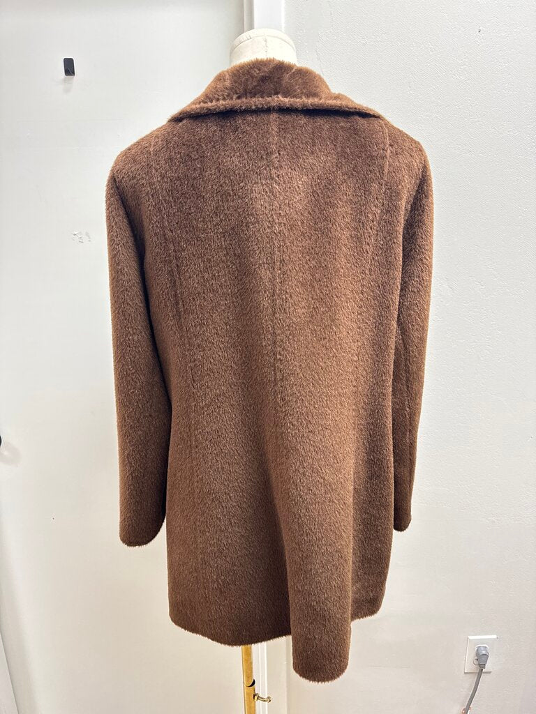 Cinzia Rocca Brown Baby Llama Blend Overcoat NWT