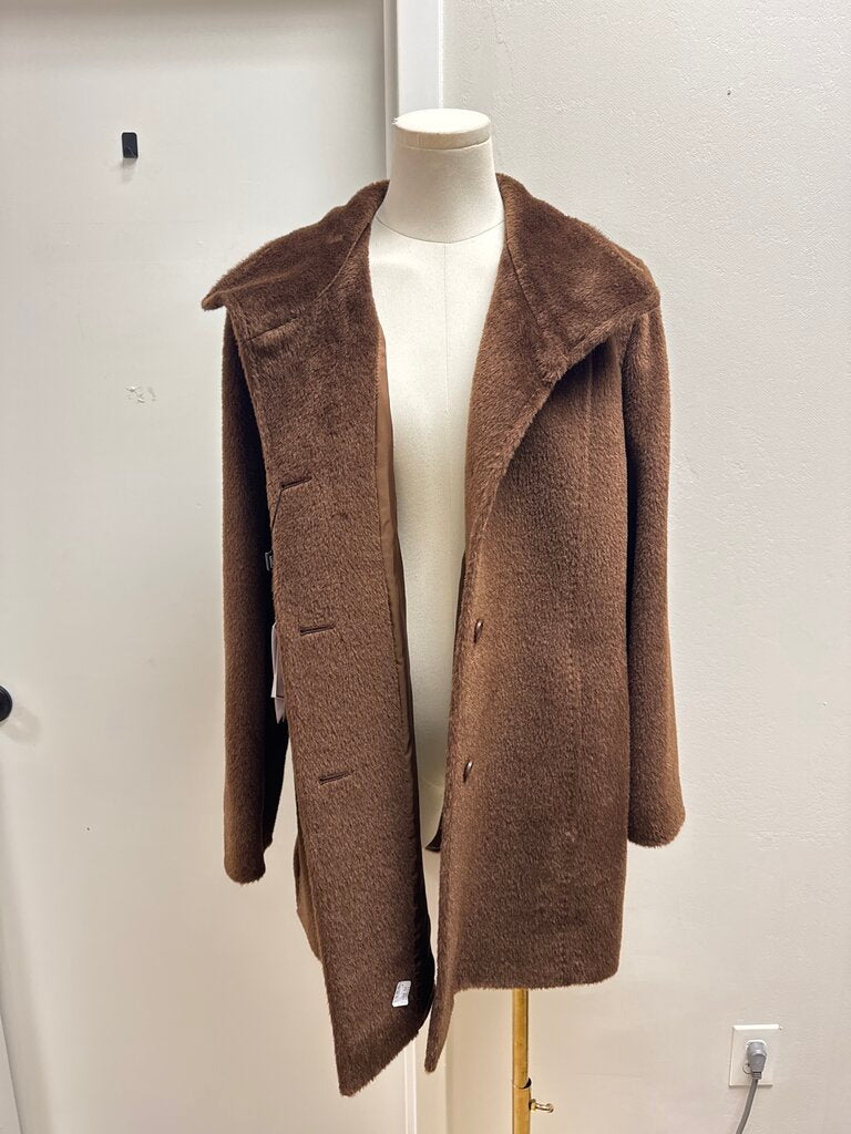 Cinzia Rocca Brown Baby Llama Blend Overcoat NWT