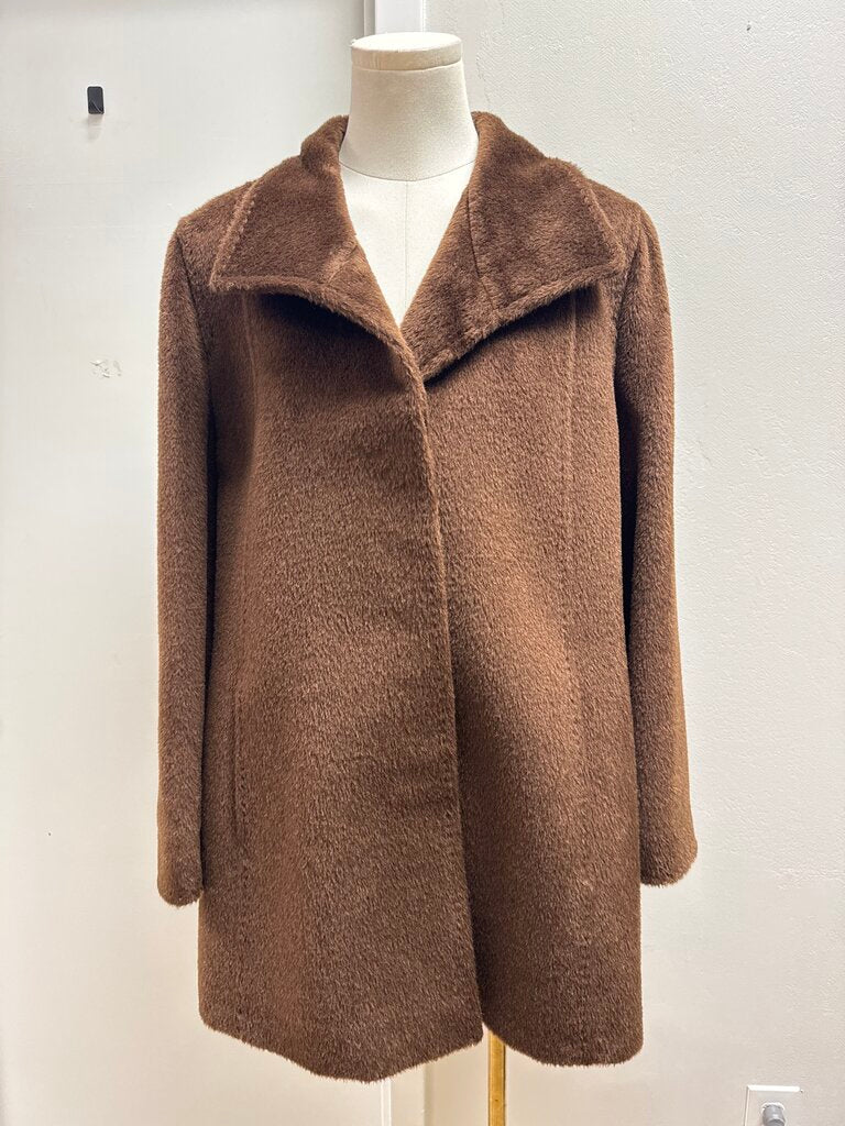 Cinzia Rocca Brown Baby Llama Blend Overcoat NWT