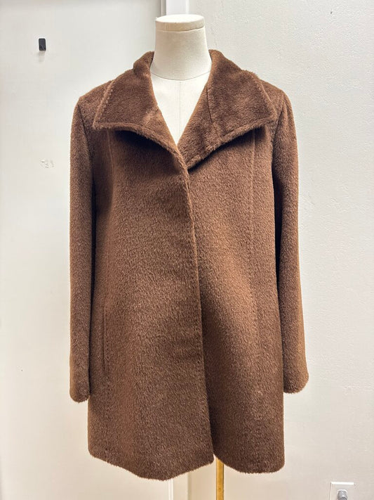 Cinzia Rocca Brown Baby Llama Blend Overcoat NWT
