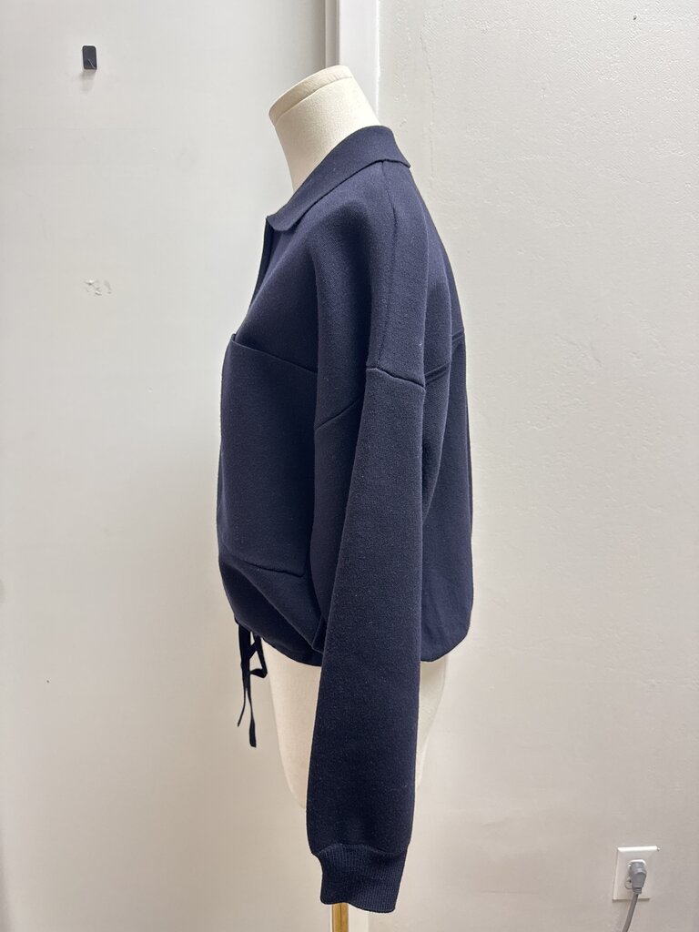 Theory Blue Cropped Zip Jacket