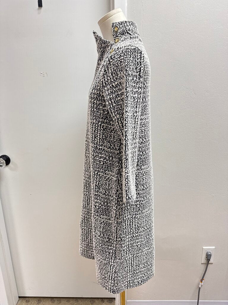 J McLaughlin White and Black Knit Mock Neck Dress