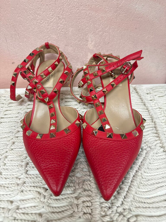 Valentino Red Rockstud Ankle Strap Pump w/Box