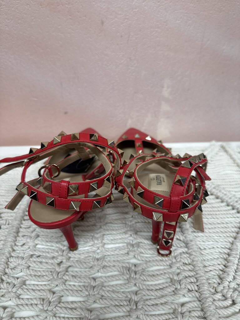 Valentino Red Rockstud Ankle Strap Pump w/Box