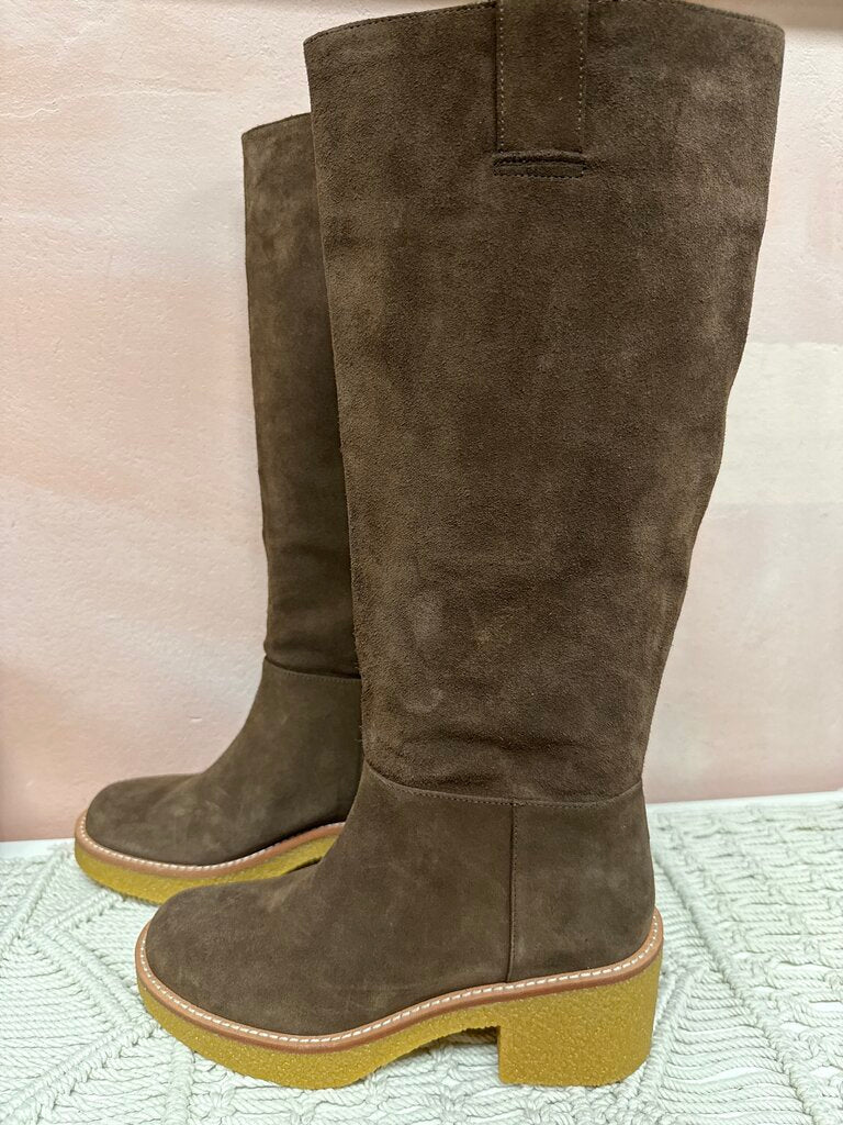 Stuart Weitzman Walnut Suede Slouchy Boot w/Box/Dustbag NWT