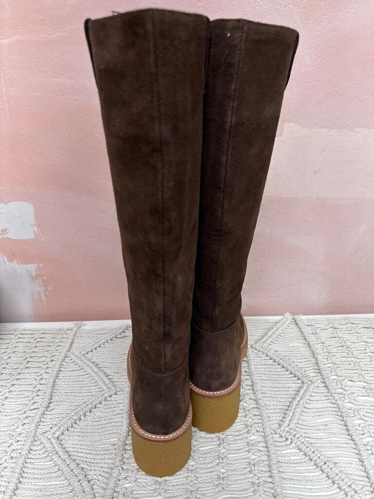 Stuart Weitzman Walnut Suede Slouchy Boot w/Box/Dustbag NWT