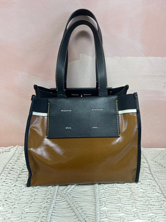 Proenza Schouler Tobacco Morris Coated Tote w/Dustbag