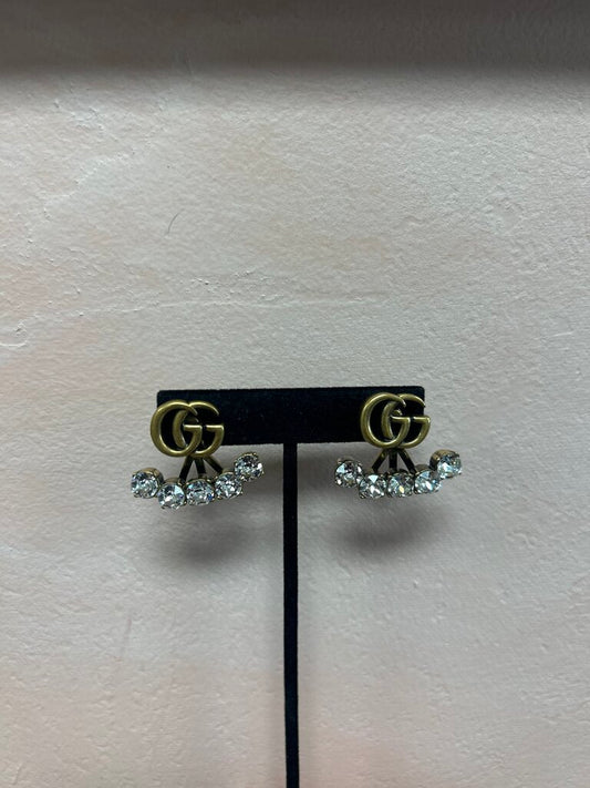 Gucci Crystal Double G Earrings (can be worn as a stud as well) w/Dustbag