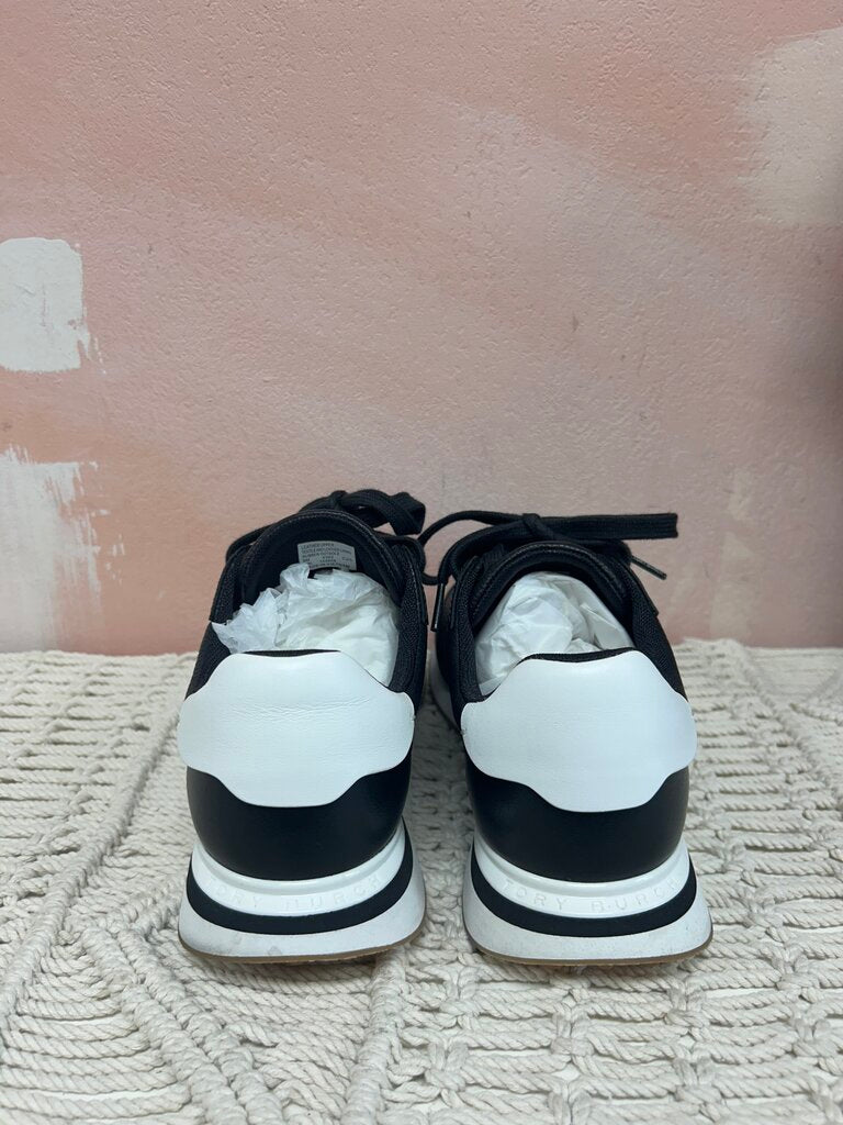 Tory Burch Black Leather Logo Sneaker w/Box