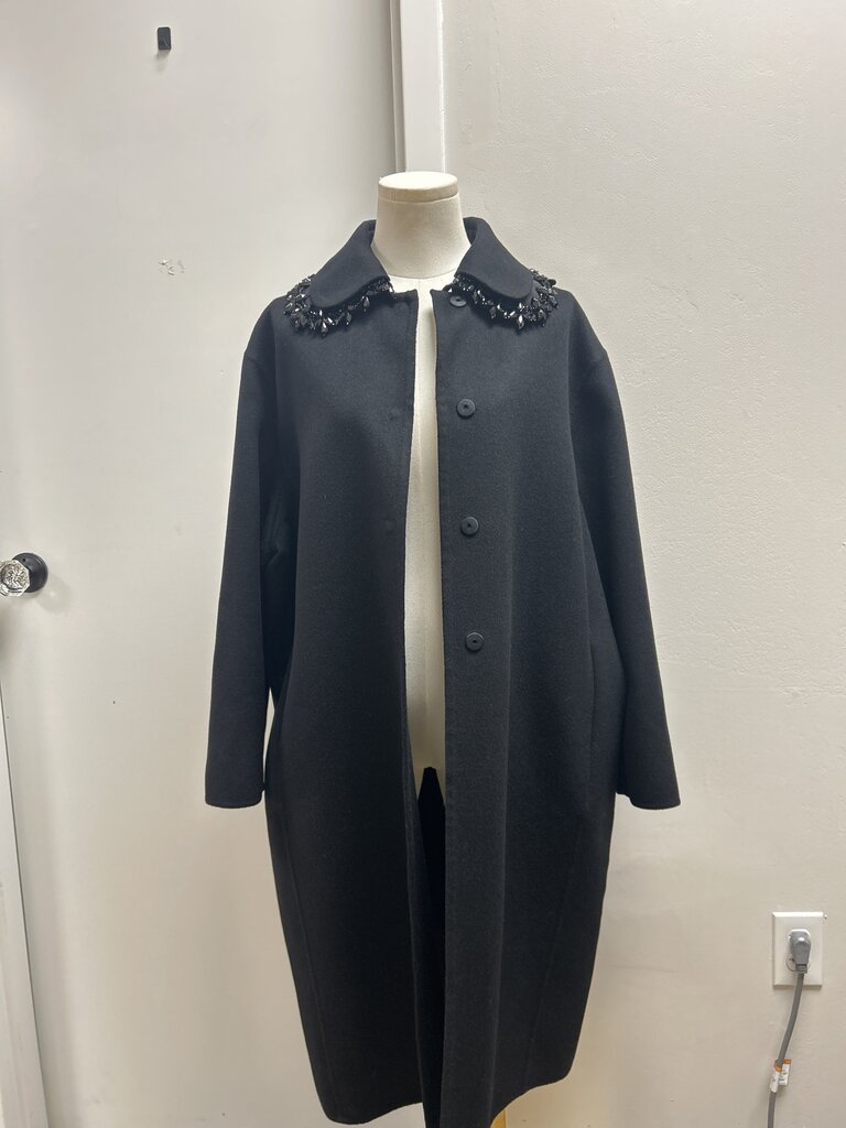 Prada Black Embellished Overcoat