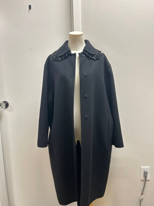 Prada Black Embellished Overcoat