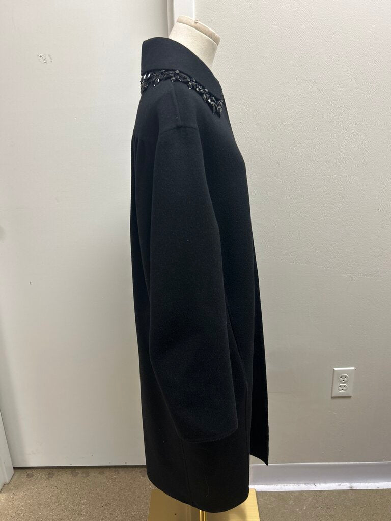 Prada Black Embellished Overcoat