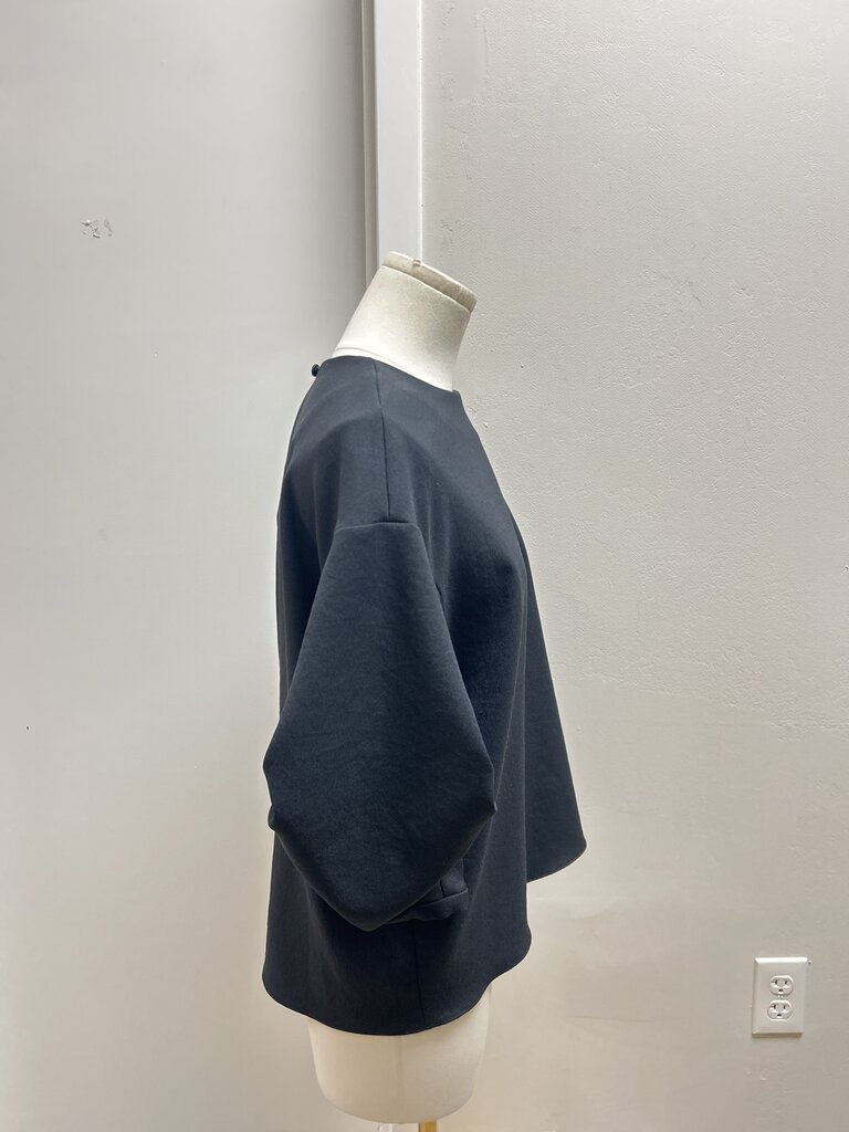 Tibi Black Puff Sleeve Top