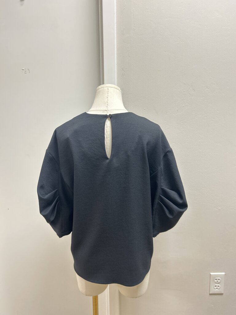 Tibi Black Puff Sleeve Top