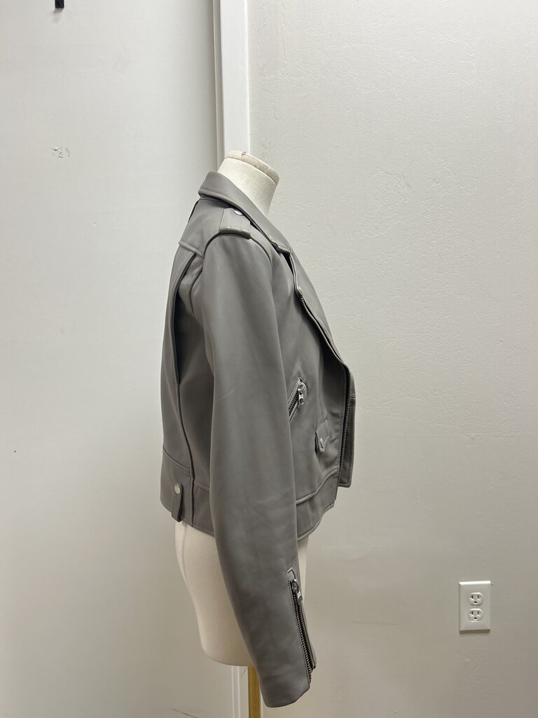 Mackage Grey Faux Leather Moto Jacket