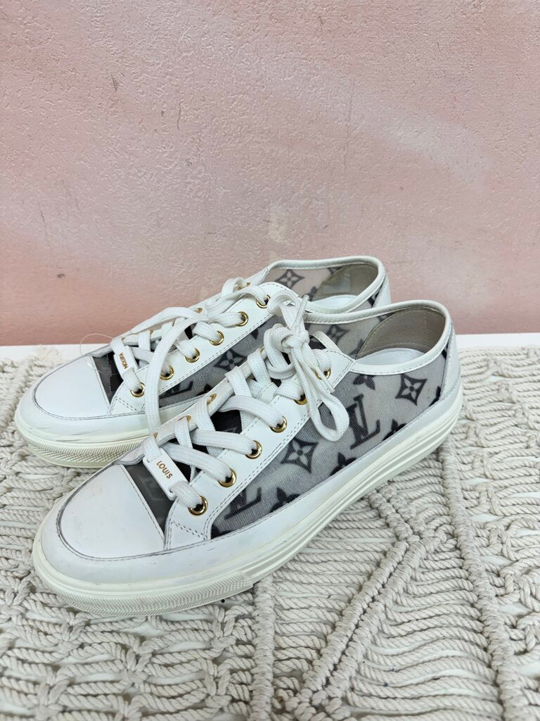Louis Vuitton White Mesh Monogram Sneaker