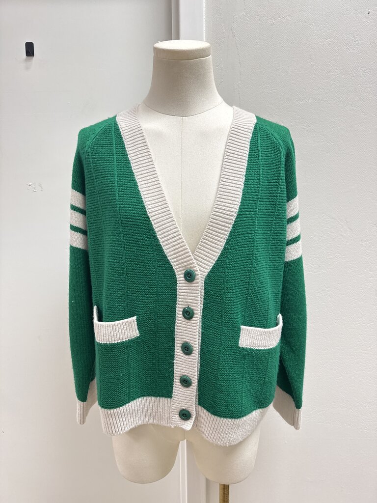 The Great Green Varsity Cardigan
