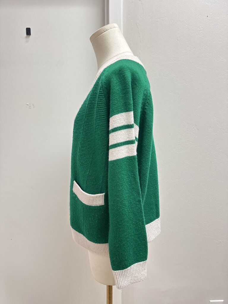 The Great Green Varsity Cardigan