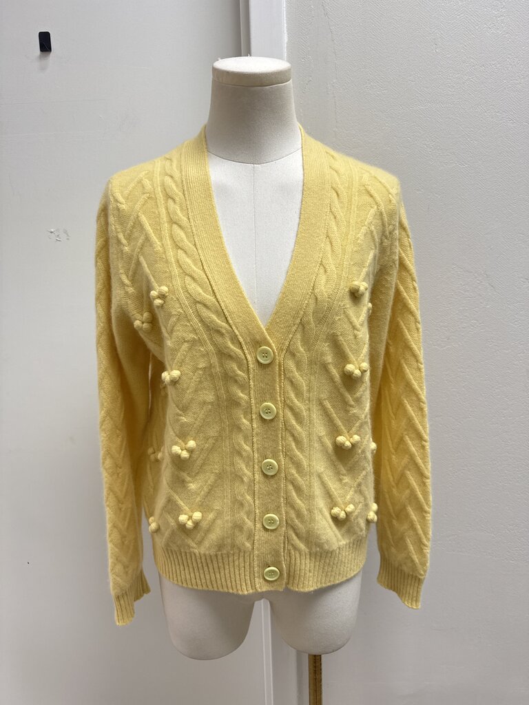 Jumper 1234 Yellow Cashmere Cable Knit Cardigan