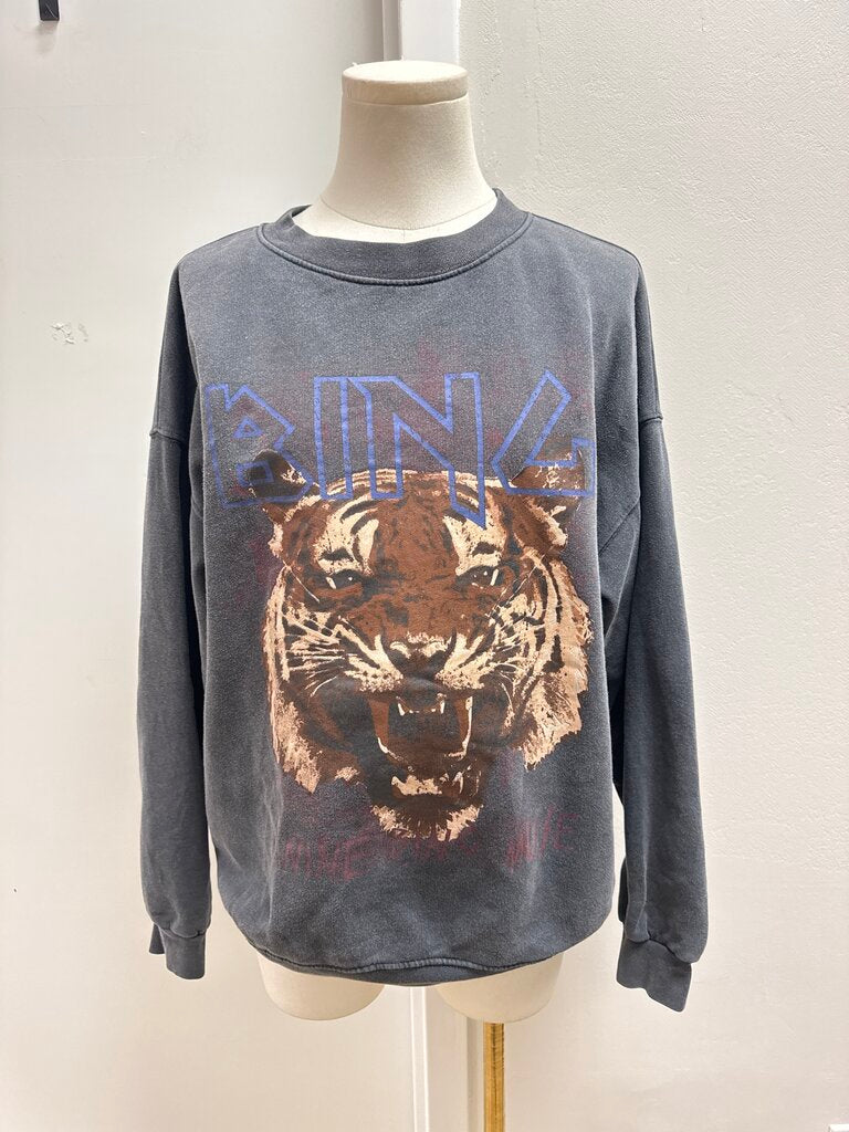 Anine Bing Black Tiger Graphic Sweatshirt