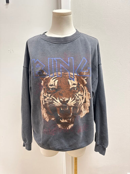 Anine Bing Black Tiger Graphic Sweatshirt