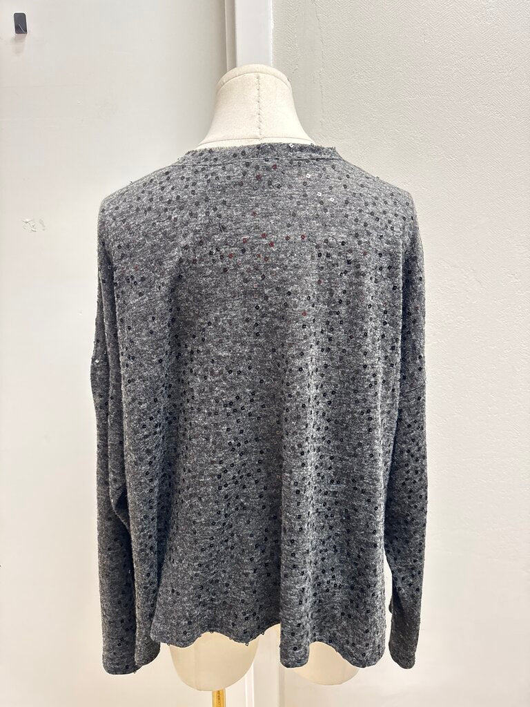 Blanque Grey Sequin Sweater
