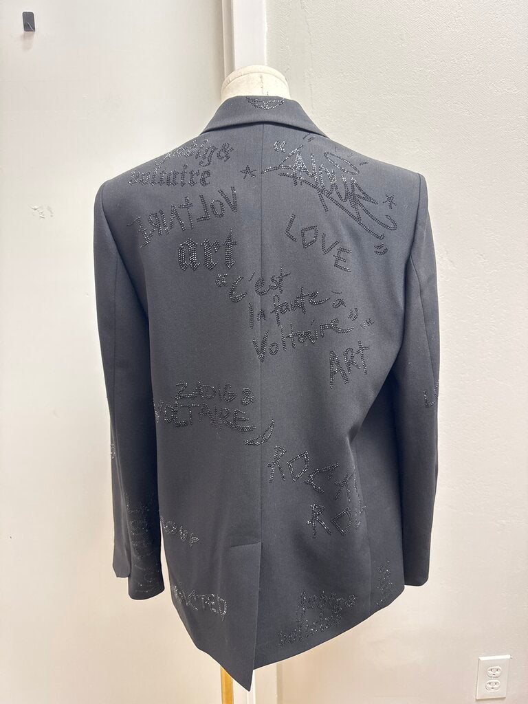 Zadig & Voltaire Black Graphic Blazer