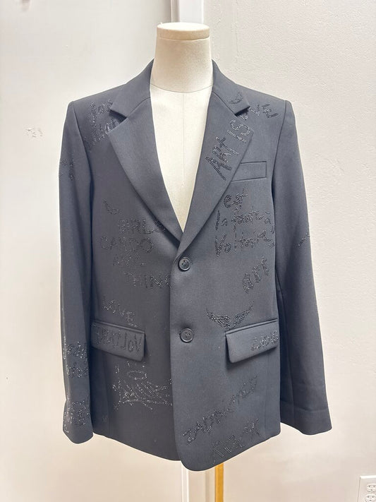 Zadig & Voltaire Black Graphic Blazer
