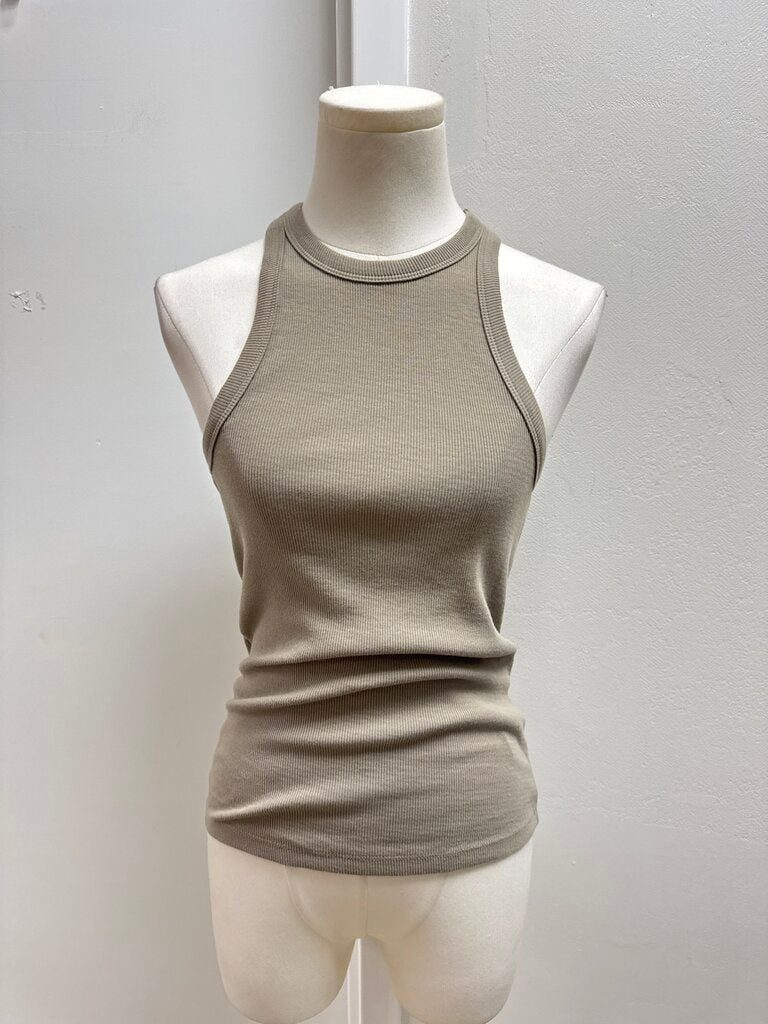 Anine Bing Khaki Ribbed Tank