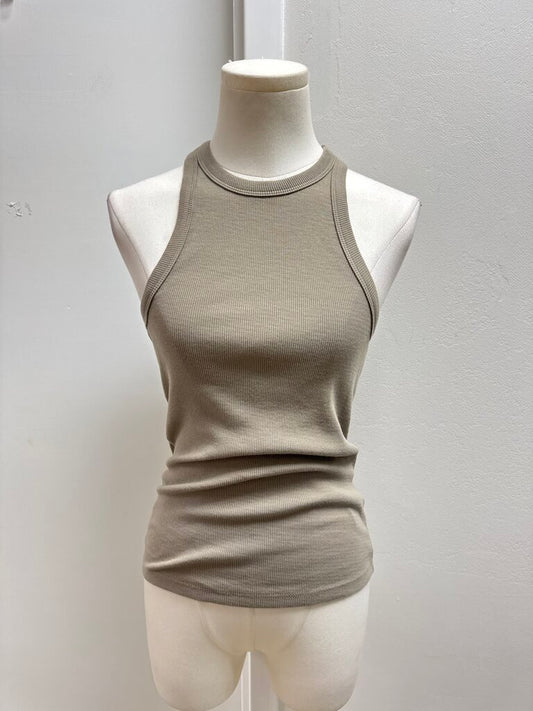 Anine Bing Khaki Ribbed Tank