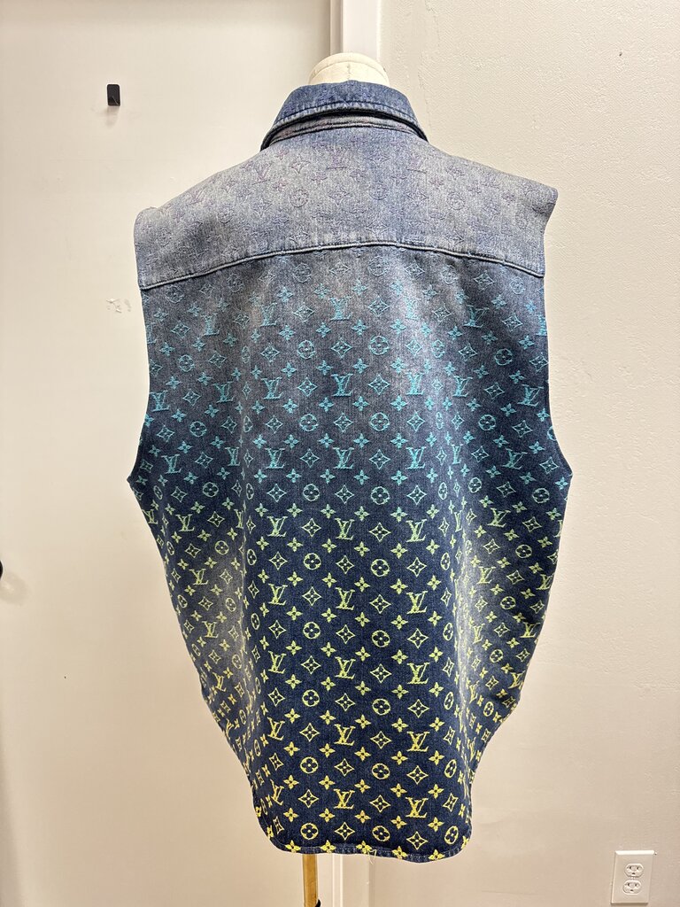 Louis Vuitton Rainbow Monogram Denim Vest (This item has been altered, the sleeves have been removed)
