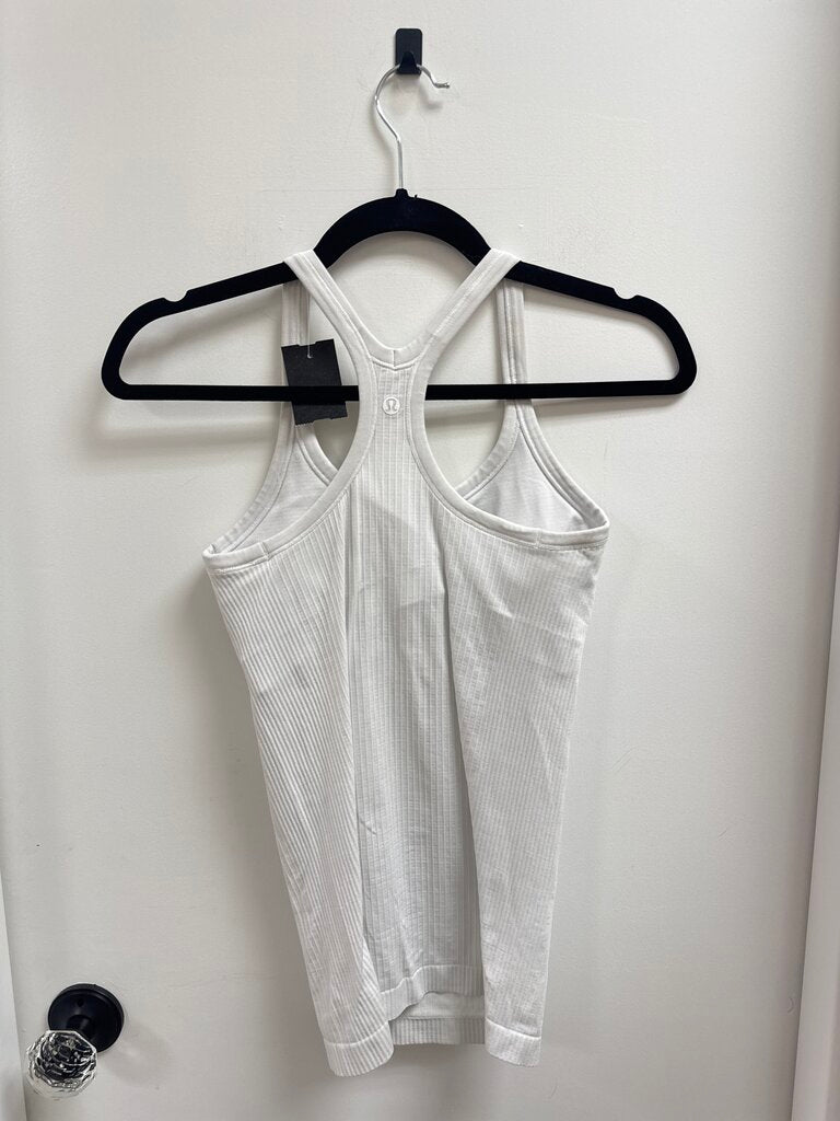 Lululemon White Ribbed Racerback Tank