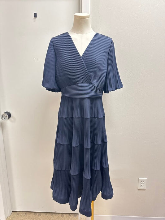Joseph Ribkoff Navy Pleated Maxi Dress NWT