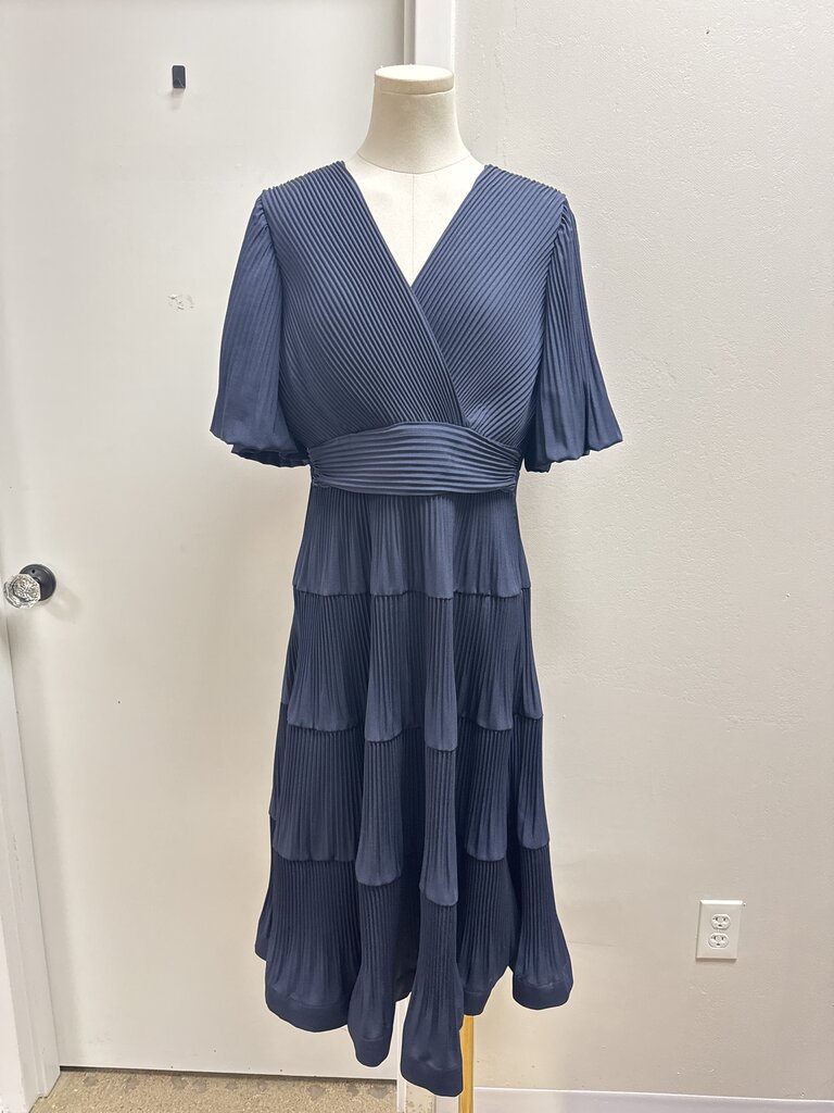 Joseph Ribkoff Navy Pleated Maxi Dress NWT