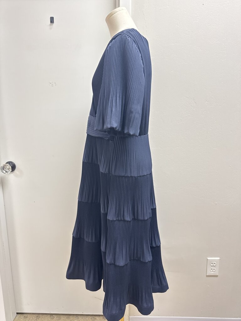 Joseph Ribkoff Navy Pleated Maxi Dress NWT