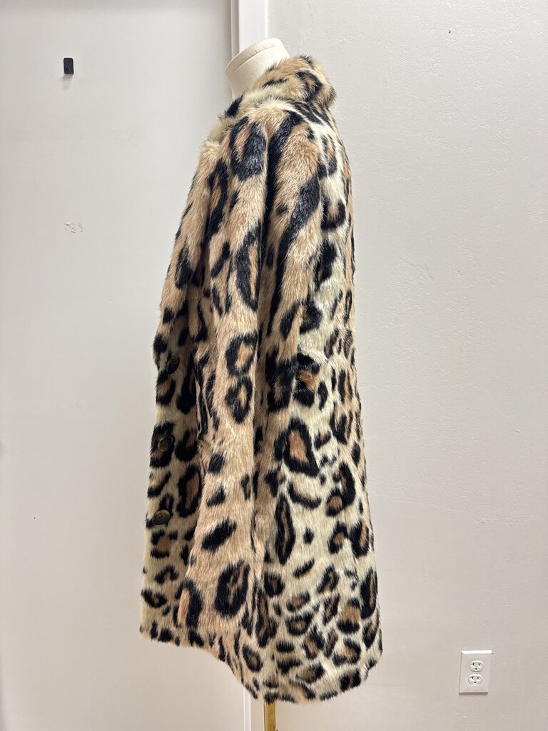 House of Harlow Leopard Fau Fur Overcoat