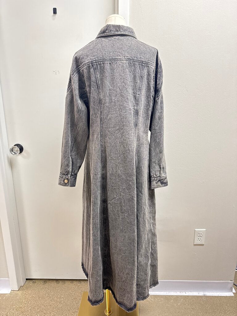 Let Me Be Grey Denim Shirt Dress NWT