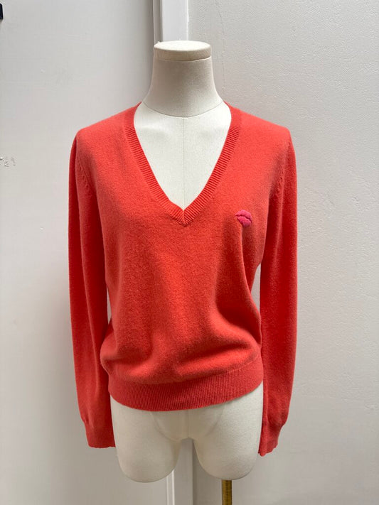 Manoush Coral V-Neck Sweater
