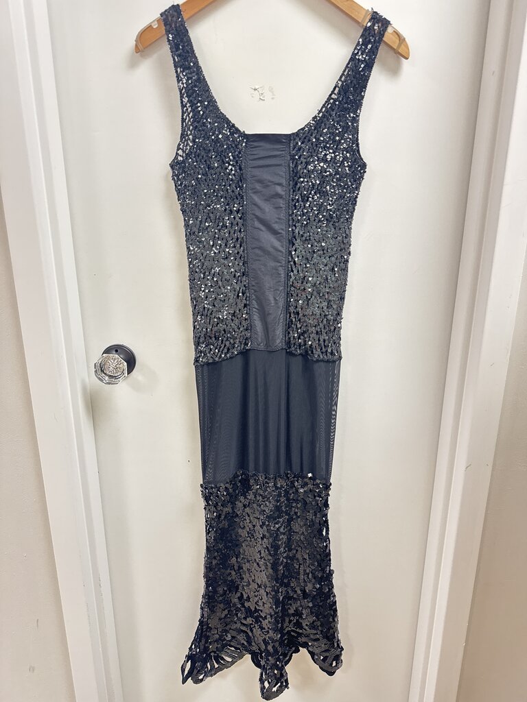 Jean Paul Gaultier Black Mesh Beaded 90's Dress