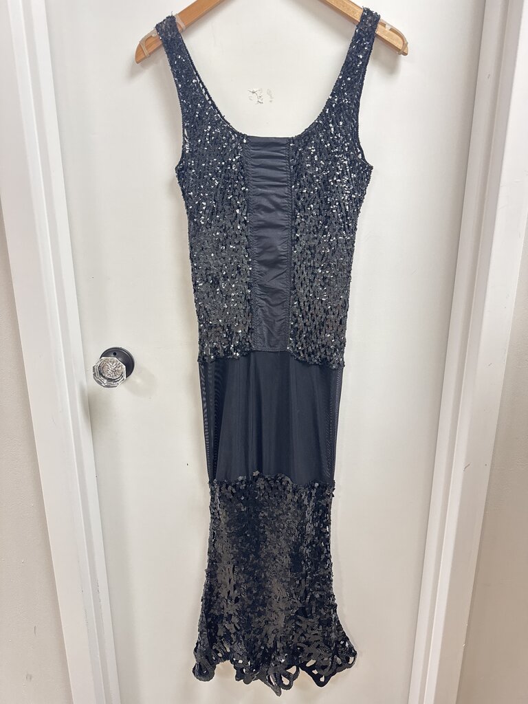 Jean Paul Gaultier Black Mesh Beaded 90's Dress