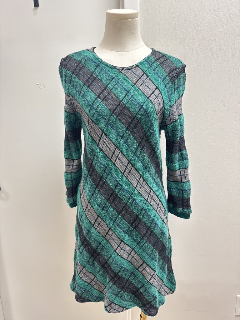 Aldlomartins Green Plaid Knit Dress