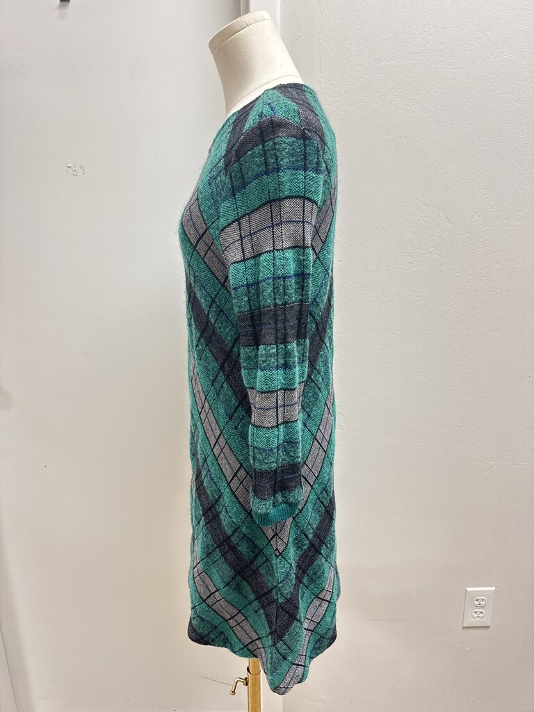 Aldlomartins Green Plaid Knit Dress