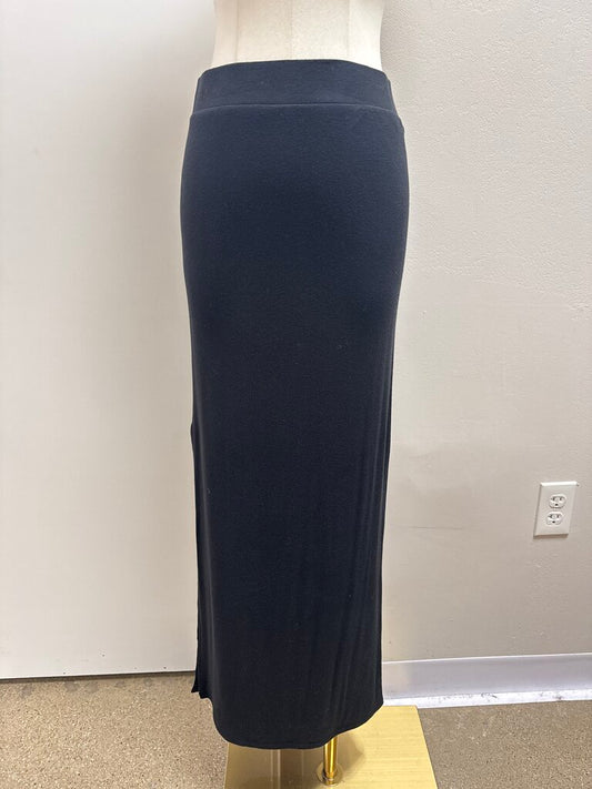 ATM Black Ribbed Maxi Skirt NWT