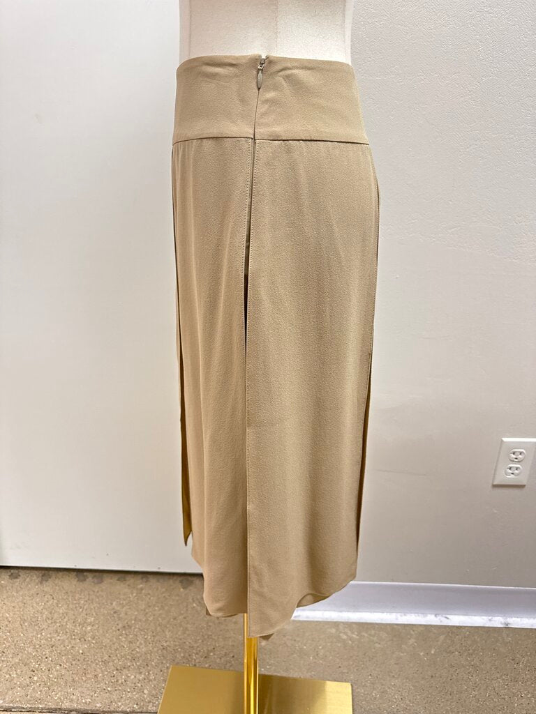 Michael Kors Collection Tan Silk Pleated Skirt NWT