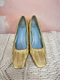 Frances Valentine Gold Ruched Pump